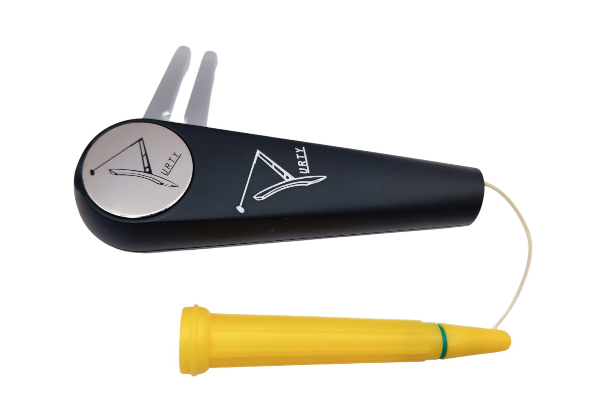 Yurty 3 in 1 Golf Accessory, A fold-out pitch-mark repairer. A magnetic button, equipped with a metal ball marker.